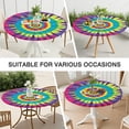thumbnail image 7 of Rainbow Tie Dye Mandala Pattern Round Fitted Tablecloth with Elastic Edge,Dining Table Cover Waterproof,Outdoor Round Tablecloth for Camping,Dining,Indoor and Outdoor, 7 of 7
