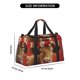 thumbnail image 3 of Fotbe White And Red Daisy Cow Bolsa de Viaje con Estampado, Bolsa de Fin de Semana para Mujer con Compartimento para Zapatos, Bolsa de Gimnasio con Bolsillo Húmedo, 3 of 7