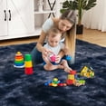 thumbnail image 6 of Haperlare 10'x13' Fluffy Area Rugs for Living Room Plush and Thick Shag Rug Non-Slip Carpet for Bedroom, Fuzzy Shaggy Rugs for Kids Nursery Dorm, Navy Blue, 6 of 7