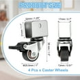 thumbnail image 2 of Uxcell Caster Wheels Swivel Casters for Furniture Office Chairs Carts with Break, 0.7" U Bracket 1", 2 of 7