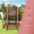 thumbnail image 3 of Resenkos 5.3ft Kids Trampoline with Safety Enclosure Net for Children Ages 3-10 - Red, 3 of 7