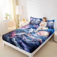 thumbnail image 4 of Homewish Kids Jungle Wolf Full Size Sheets, Pink Blossoms Floral Flower Bed Sheets, Mystic Moon Galaxy Sheet Sets, Super Cozy Room Decor, 4 Pieces, 4 of 7