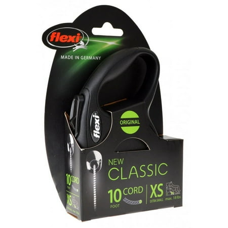 UPC: 0840317107272 | Flexi New Classic Retractable Cord Leash – Black