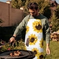 thumbnail image 4 of White Sunflower Pattern Apron-Garden Aprons for Women with Pockets-Cotton Linen Waterproof Kitchen Cooking Gardening Aprons Adjustable for Kitchen,Cooking,BBQ and Salon 33x27 Inch, 4 of 7