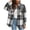 Black, variant on Drovellove Women's Plaid Shirt Jacket Long Sleeve Button Front Cardigan Outerwear | Casual Open Front Coat with Pockets for Versatile Layering Over Dresses, Shorts, or Work Attire