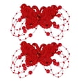 thumbnail image 1 of EeaseMX 1 par de pinzas para el pelo con diseño delicado, tocado de novia, accesorio para disfraz, adorno para el pelo de fiesta para mujer (rojo), 1 of 7