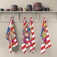 thumbnail image 2 of USA Floral Map Tea Towels 4 Pack American National Flag Kitchen Dish Cloth with Hanging Loop, 18"x28" Lint-Free Absorbent Towel for Kitchen Drying Wiping and Cleaning, 2 of 7
