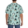 thumbnail image 3 of Yiaed Winter Skiing Penguin Print Mens Casual Wrinkle Free Shirts Short Sleeve Button Down Summer Stretch Dress Shirt-Large, 3 of 5