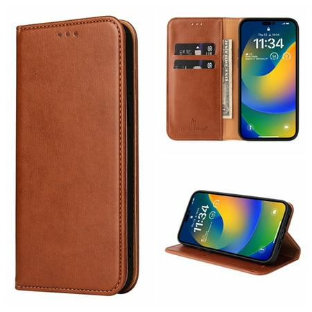 K-Lion for Samsung Galaxy A91 Wallet Case,Luxury Retro Business Style PU Leather Card & Cash Slot Shockproof Protective Case Kickstand Drop Protection Flip Folio Phone Cover ,Brown