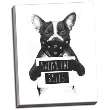 Gango Home Decor Vertical Rebel Dog by Balazs Solti (Ready to Hang); One 11x14in Hand-Stretched Canvas