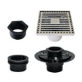 thumbnail image 5 of Kingston Brass BSFK4464PN Watercourse 4-Inch Brass Square Grid Shower Drain with Hair Strainer and Base Flange in Polished Nickel, 5 of 5