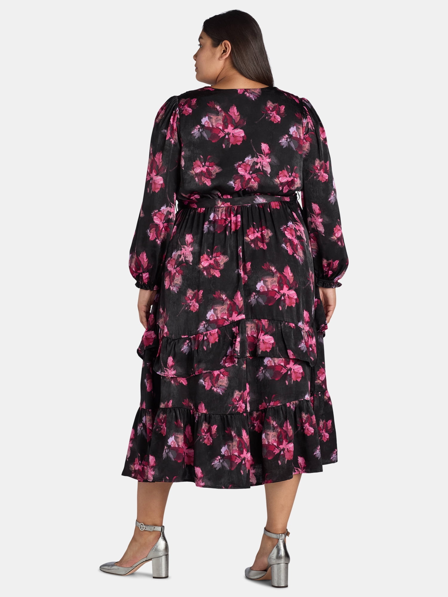 Terra & Sky Women's Plus Size Surplice Maxi Dress, 0X-5X