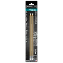General Pencil Multi-Pastel Chalk Pencil Set, 2-Pencils, White