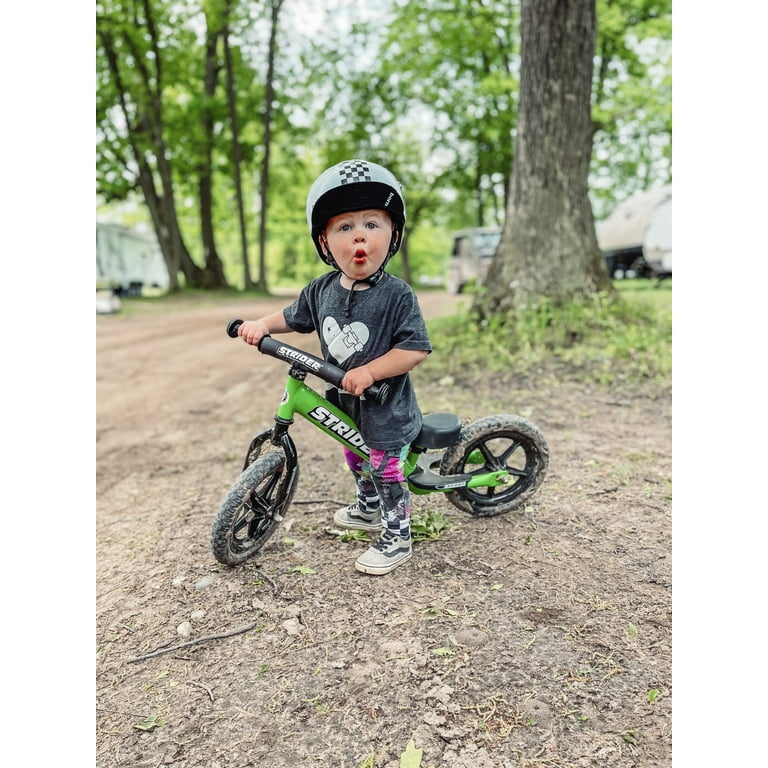 Strider 12” Sport Bike, Green - No Pedal Balance Bicycle for Kids
