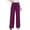 Purple, variant on Womens Smooth Crepe Suiting High Waist Wide Leg Work Trousers Front Press Pleat Single Button Fly Back Stretch Full Length Office Smart Casual Bottoms Purple M