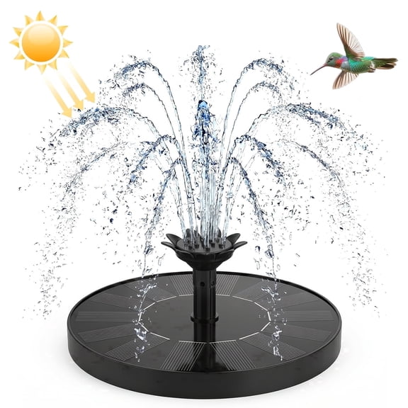 Kidsjoy Garden Plastic Bird Water Fountain with Floating Solar Water Pump and Rotating Nozzle
