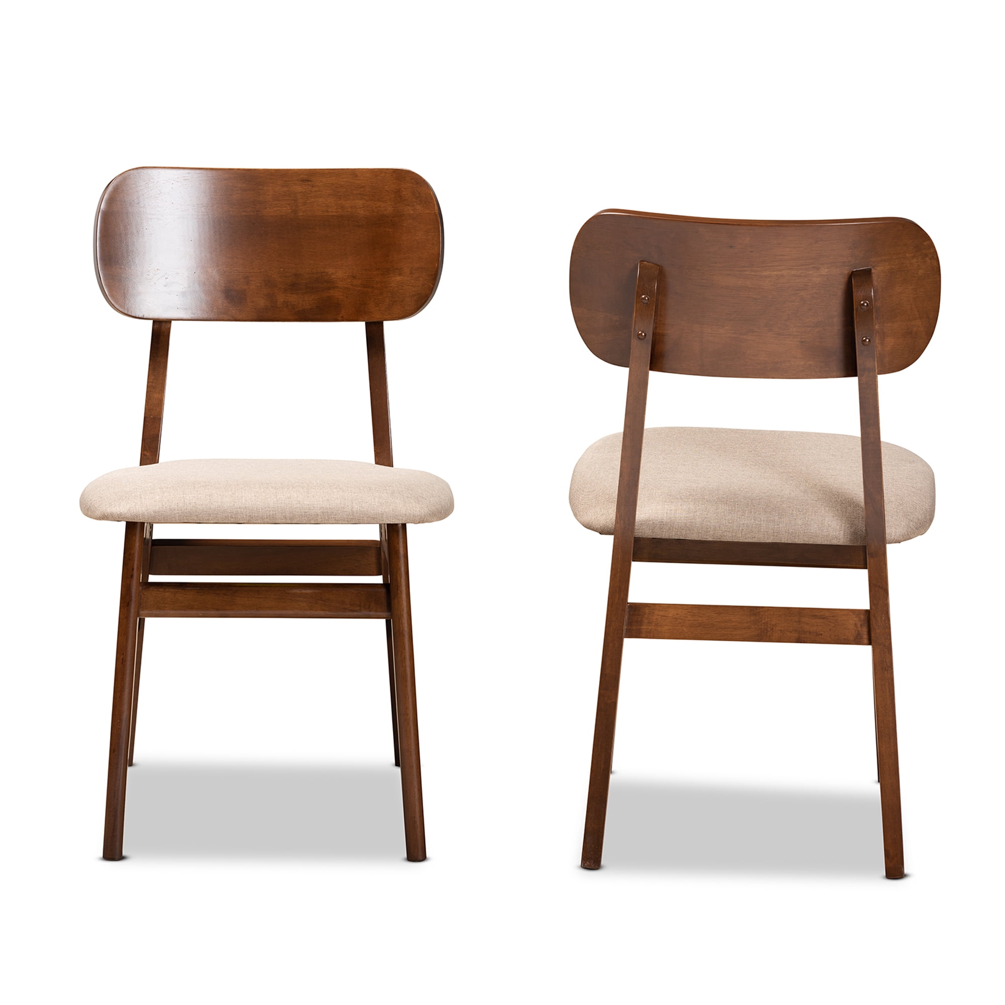 Baxton Studio Euclid Dining Chair, Set of 2, Sand