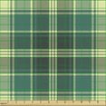 thumbnail image 2 of Plaid Sofa Upholstery Fabric by the Yard, Horizontal and Vertical Stripes in Tartan Pattern Geometric Style Pattern, Decorative Fabric for DIY and Home Accents, Yellow Jade Green Grey by Ambesonne, 2 of 5