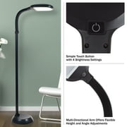 Lavish Home Natural Sunlight LED Floor Lamp with Bendable Neck 60 Inch (Black)