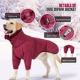 thumbnail image 3 of Winter Pet Dog Coat Fur Collar Warm Big Dog Snow Down Waterproof Jacket Cold Weather Clothes for Large Dogs Labrador Retriever (Wine red,M), 3 of 7