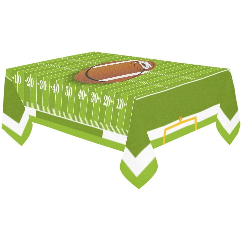 MYPOP Grass Sport Football Field Cotton Linen Tablecloth 60x120 Inches