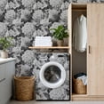 thumbnail image 4 of Peel and Stick Wallpaper Rose Hydrangea Floral Elegant Black White Vintage Wall Mural 17.7in x 9.8ft Self Adhesive Removable Wall Paper Renter Friendly Wallpaper for Nursery Bedroom Cabinets, 4 of 8