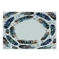 thumbnail image 1 of Ethnic Cutting Board, Spiral Vortex Concentric Form Design Feather with Curved Little Stars Image, Decorative Tempered Glass Cutting and Serving Board, Small Size, Purple Teal, by Ambesonne, 1 of 1