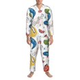 thumbnail image 3 of Balery Dinosaur Pijama para Hombre de Dos Piezas con Manga Larga, Conjunto de Dormir y Descanso Suave con Bolsillos-Large, 3 of 7