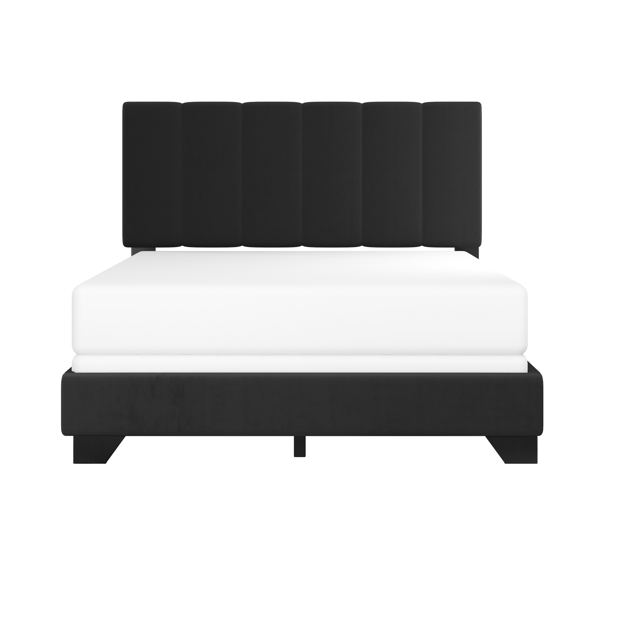 Reece Channel Stitched Upholstered Full Bed, Black, by Hillsdale Living Essentials - image 2 of 17
