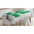 thumbnail image 1 of YOLO Tablecloth, Road Sign Pointing Forward with Freedom Themed Contemporary Slogan Design, Rectangular Table Cover for Dining Room Kitchen, 60 X 84 Inches, Green Grey and White, by Ambesonne, 1 of 3