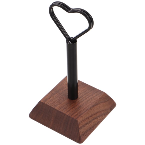 FESTFENDS Coffee Wood Photo Holder with Metal Clip for Tabletop Display Multipurpose Card and Sign Stand