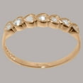 thumbnail image 3 of LBG British Made 10k Rose Gold Natural Diamond & Opal Womens Eternity Ring - 33 size options - Size 9.25, 3 of 9
