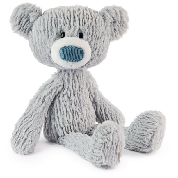 Palillo de dientes Teddy Bear GUND ondulado de 15 pulgadas, color gris