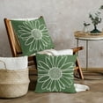 thumbnail image 4 of Green Daisy Flower Pillow Covers 18x18 Inch Set of 2 Spring Summer Floral Bloom Decorative Throw Pillows Seasonal Cotton Linen Pillow Cases Farmhouse Home Decor for Cushion Couch Sofa Outdoor, 4 of 6