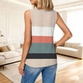thumbnail image 4 of BRGZLK Tank Tops For Women Irregular Neck Fashion Striped Solid Color Casual Summer Sleeveless Loose Fit Dressy Work T-Shirt, 4 of 6
