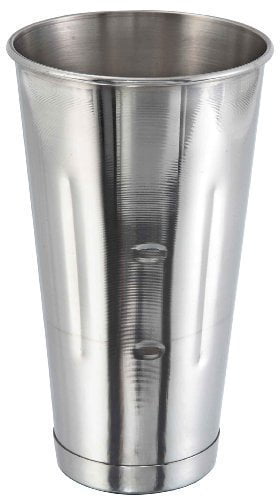 Set of 2 Milkshake Cups 30 oz Stainless Steel Malt Cups by Tezzorio Professional Blender Cups Cocktail Mixing Cups