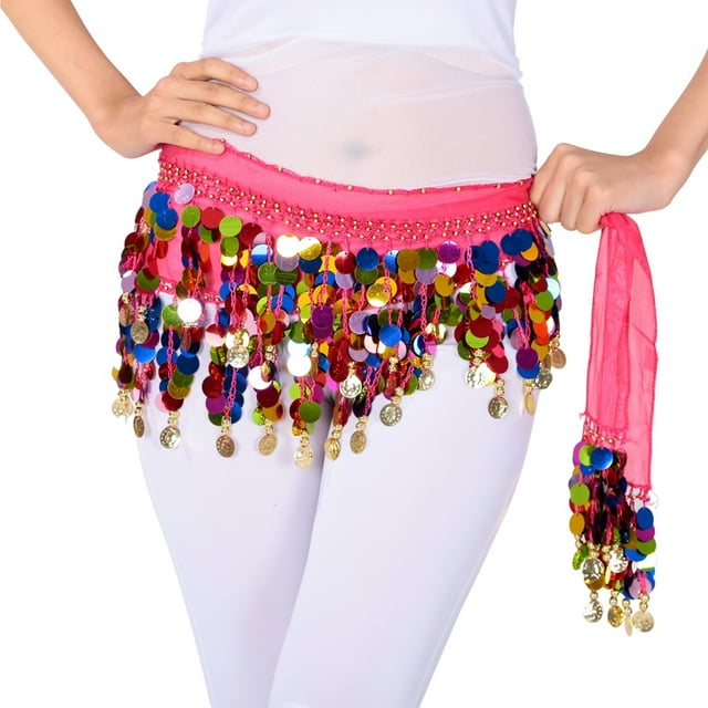 PMUYBHF Jupe Brodée à Sequins, Jupe de Danse Performance 567 Taille Unique