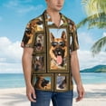 thumbnail image 6 of German Shepherd Dog Men'S 3d Print Casual Button Down Shirts, Novelty Hawaiian Short Sleeves L, 6 of 7