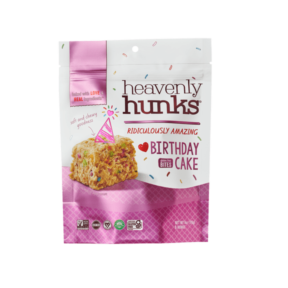 E & C's Snacks Heavenly Hunks Gluten Free, Vegan Baked Birthday Cake Cookies, 6 oz, 6 Count