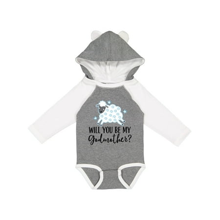 

Inktastic Will You Be My Godmother Proposal Gift Baby Boy Long Sleeve Bodysuit