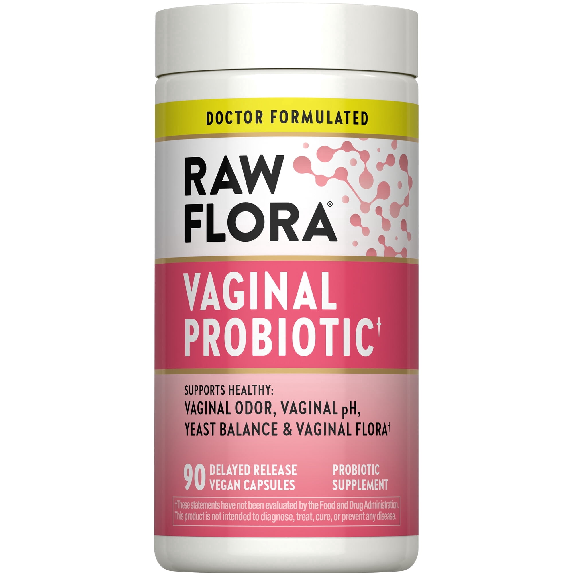Vaginal Probiotics for Women | 90 Capsules | with Prebiotics | Vegan & Gluten Free | by Raw Flora