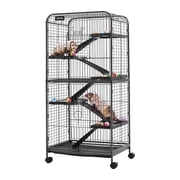VEVOR Metal Small Animal Cage 52.4"H 6-Tier Rolling Ferret Cage On Wheels, 1" Wire Spacing Large Cages with Ramps, Platform, Tray & Doors for Ferrets, Chinchillas, Sugar Gliders, Small Cats & Rabbits