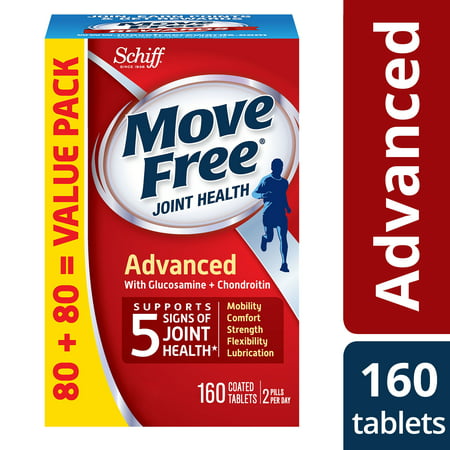 Move Free Advanced Value Pack - 160 Tablets - Joint Health Supplement with Glucosamine and (Best Joint Health Supplements)