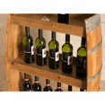 Industrial Style Rustic Wooden Wine Barrel Bar Storage Rack with