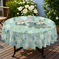 thumbnail image 4 of Pioneer Flower Floral Print Pattern Round Tablecloth 60 X 60 Inch, Wrinkle Resistant Wipeable Table Cloth for Kitchen Dining Picnic Patio Party, 4 of 6