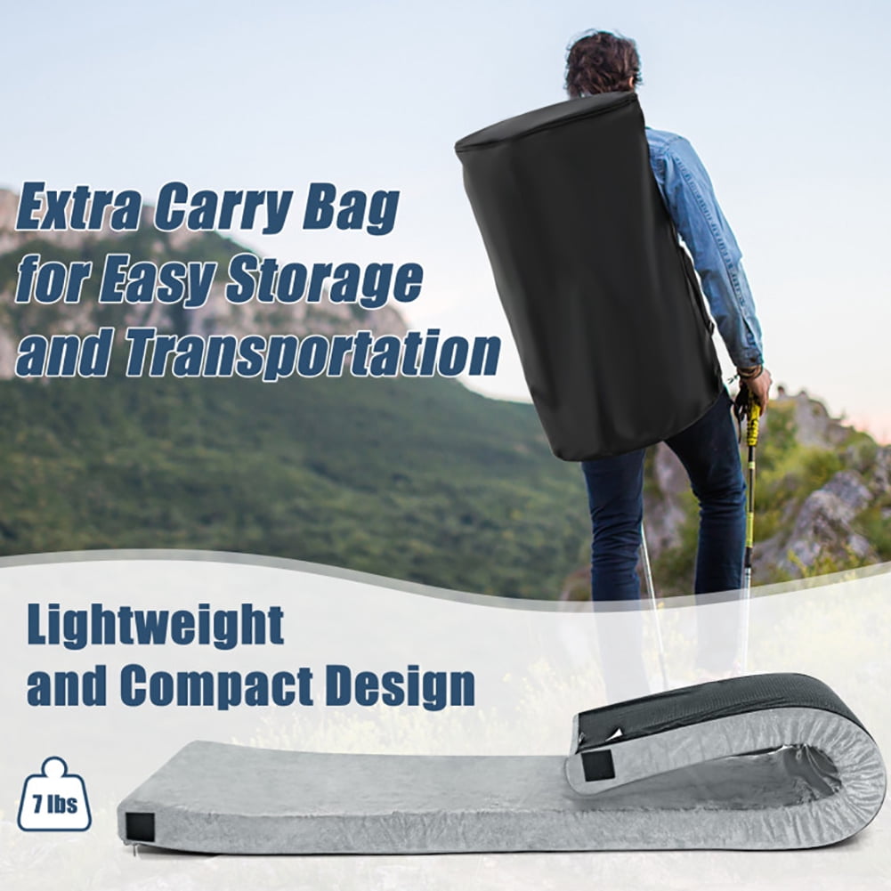 Barara King Camping Mattress,Lightweight Portable Memory Camping Mattress with Carrying Bag-Gray