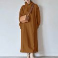 thumbnail image 2 of cfhntfmh Robes Grande Taille pour Femmes à Manches Longues Chandails à Capuchon Doux Robe Chandail Chaude en Molleton Fluide Longue Robe Maxi, 2 of 7