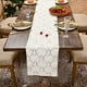 thumbnail image 1 of Camino de mesa navideño con bordado de lentejuelas | Decoración festiva para la mesa del comedor | Tejido de poliéster afelpado en rojo, verde y blanco | 28 x 100 cm, 1 of 7