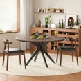 thumbnail image 5 of 47.2" Solid Wood Round Dining Kitchen Table for 4-6 People with Intersecting Pedestal Base, 5 of 8