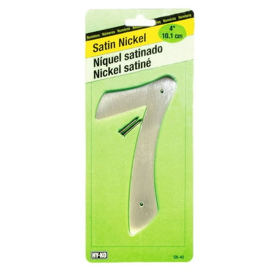 Hy-Ko Metal Number 7 Satin Nickel - Includes Nails - 4 In.